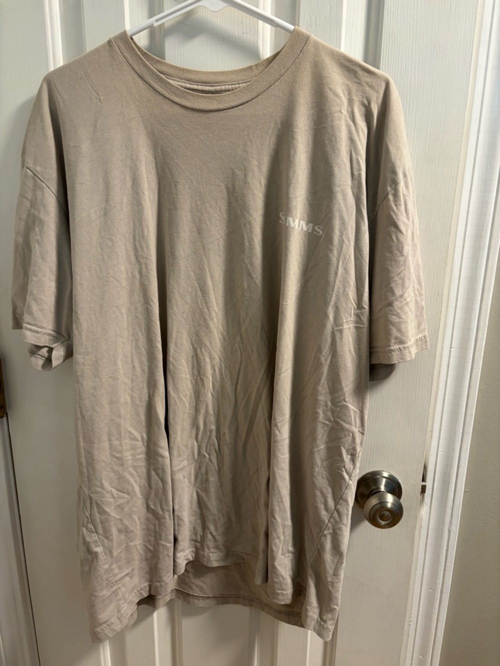 Simms Men's Short Sleeve Crew Tee in Sandstone Beige